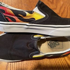 Vans flame slip on size 7 sneaker